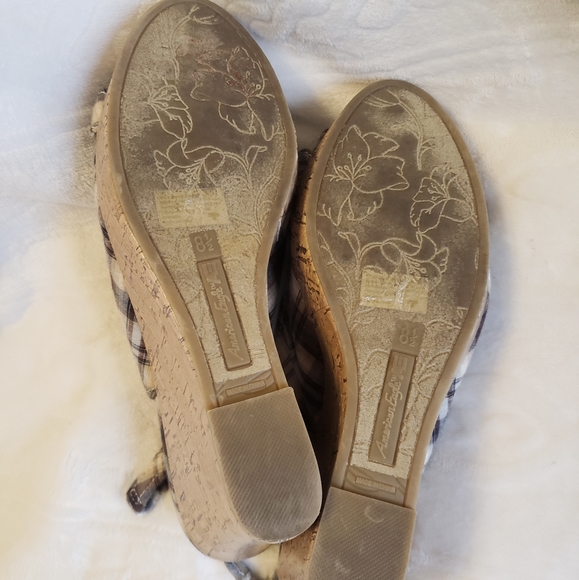 American Eagle Cork Platform Sandals sz 8 1/2 - Picture 4 of 6